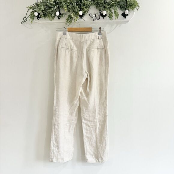 Women’s Burton Of London Cream Linen Wide Leg Pants 38 - Picture 4 of 4